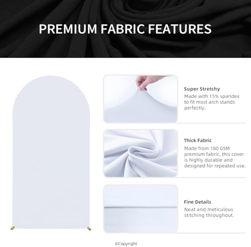 Spandex Wedding Arch Stand Cover - 5FT Round Top Elastic Backdrop Cover for Bridal Shower, Birthday, Baby Shower, alternate