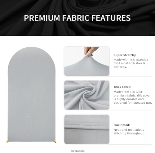 Spandex Wedding Arch Stand Cover & Round Top Arch Cover - 4FT Elastic Backdrop Cover for Bridal Showers, alternate view 2