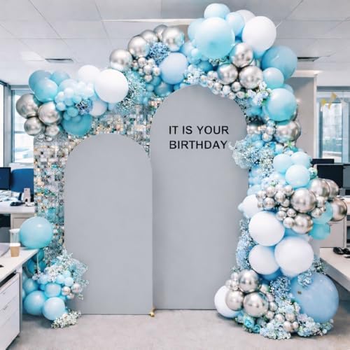 Spandex Wedding Arch Stand Cover & Round Top Arch Cover - 5FT Elastic Backdrop Cover for Bridal Showers, alternate view 3
