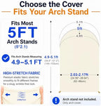 Spandex Wedding Arch Stand Cover & Round Top Arch Cover - 5FT Elastic Backdrop Cover for Bridal Showers, alternate view 5