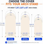 Spandex Wedding Arch Stand Cover & Round Top Arch Cover, 6FT+6.6FT+7.2FT (Set of 3), Elastic Backdrop Cover for, alternate