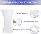 Spandex White Cocktail Table Covers for 30-32 Inch High Top Pub 10 Pack, alternate view 4
