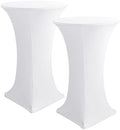 Spandex White Cocktail Table Covers for 30-32 Inch High Top Pub 2 Pack