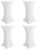 Spandex White Cocktail Table Covers for 30-32 Inch High Top Pub 4 Pack