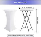 Spandex White Cocktail Table Covers for 30-32 Inch High Top Pub 4 Pack, alternate view 3
