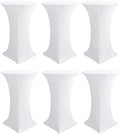 Spandex White Cocktail Table Covers for 30-32 Inch High Top Pub 6 Pack