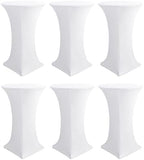 Spandex White Cocktail Table Covers for 30-32 Inch High Top Pub 6 Pack