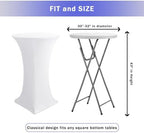Spandex White Cocktail Table Covers for 30-32 Inch High Top Pub 6 Pack, alternate view 3