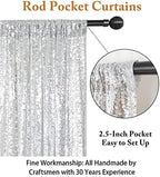 Sparkling Sequin Photo Backdrop 7x7 Feet - Silver Glitter Polyester Fabric for Baby Showers, Birthdays, alternate view 3