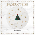 Sparkly Christmas Tree Marble Cheese Board, 9.8 x 9.8 Inch White Marble Charcuterie Board Decorative Serving, alternate view