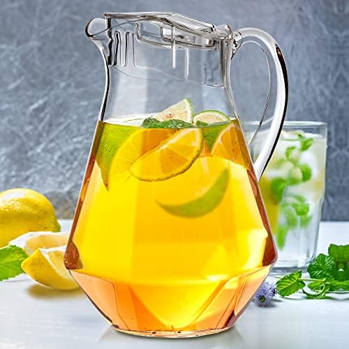 Sparkly - Plastic Pitcher (64 oz, 2 Quart), Clear Water Pitcher with Lid, Fridge Jug, BPA-Free, Shatter-Proof, alternate view