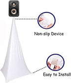 Speaker Stand Cover Tripod Stand Skirt, DJ Speaker Stand Tripod Cover Scrim 360 Degree Coverage (White-Two Pack), alternate