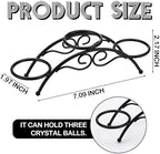 Sphere Holder Crystal Stands for Display, 3 Balls Stand, 7 Inch in Black, alternate view 2