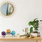 Sphere Holder Crystal Stands for Display, 3 Balls Stand, 7 Inch in Black, alternate view 6