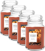 Spiced Pumpkin, Fall Scented Candle, 22oz Large Jar with up to 150 Hour Burn Time, Giftable (Pack of 4)