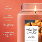 Spiced Pumpkin, Fall Scented Candle, 22oz Large Jar with up to 150 Hour Burn Time, Giftable (Pack of 4), alternate view 3