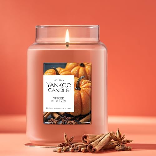 Spiced Pumpkin, Fall Scented Candle, 22oz Large Jar with up to 150 Hour Burn Time, Giftable (Pack of 4), alternate view 4