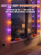 Spider String Lights, 8.5FT 10 LED Purple & Orange Plug-In Lights, alternate view 4