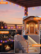 Spider String Lights, 8.5FT 10 LED Purple & Orange Plug-In Lights, alternate view 7