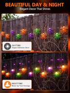 Spider String Lights Outdoor, 25 Mini Curtain String Lights with 10 Colorful Spider Lights, 7Ft Decoration Light, alternate