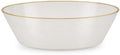 Spiralique 10 oz Disposable Plastic Oval Serving Bowls, Pearl Gold Rim, BPA-Free Heavyweight Party Bowls, 120