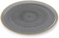 Spiralique 13 in Disposable Plastic Round Serving Trays, Charcoal Gold Rim, BPA-Free Heavyweight Party Platters