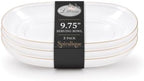 Spiralique 9.75 in Disposable Plastic Oval Serving Platters, Clear Gold Rim, BPA-Free Heavyweight Party Trays, 3