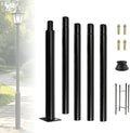 Split Street Light Pole with Ground Cage Outdoor, 16ft 114+76mm