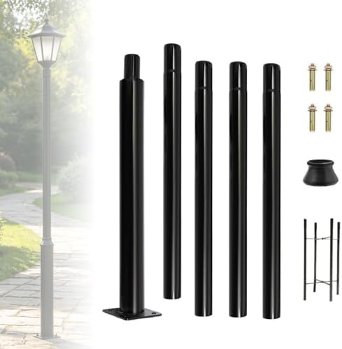 Split Street Light Pole with Ground Cage Outdoor, 16ft 114+76mm