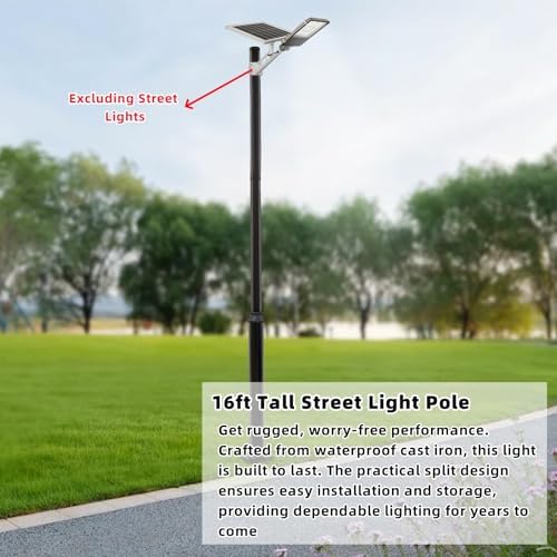 Split Street Light Pole with Ground Cage Outdoor, 16ft 114+76mm, alternate view 2