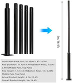 Split Street Light Pole with Ground Cage Outdoor, 16ft 114+76mm, alternate view 6