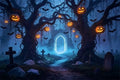 Spooky Graveyard Backdrop 12x8ft Fabric Halloween Backdrops for Wall in 12x8ft