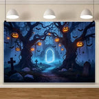 Spooky Graveyard Backdrop 12x8ft Fabric Halloween Backdrops for Wall in 12x8ft, alternate view 4
