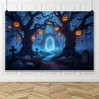 Spooky Graveyard Backdrop 12x8ft Fabric Halloween Backdrops for Wall in 12x8ft, alternate view 6