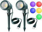 Spotlights Outdoor, 120V Plug-in Christmas Spot Light, 5000K LED Landscape Lighting with 5 Color Lenses (Red