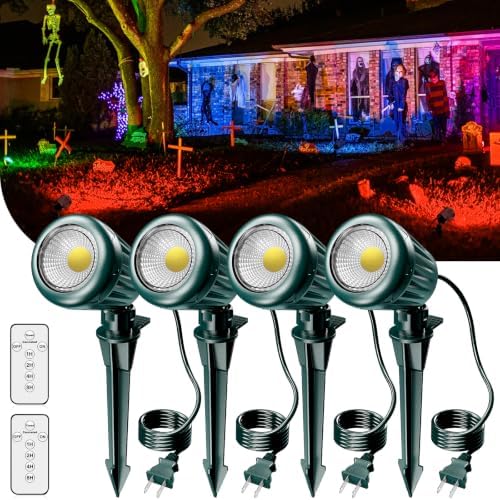 Spotlights Outdoor,120V Timer Remote Control,4 Pack