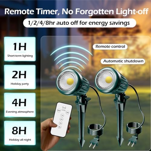 Spotlights Outdoor,120V Timer Remote Control,4 Pack, alternate view 5