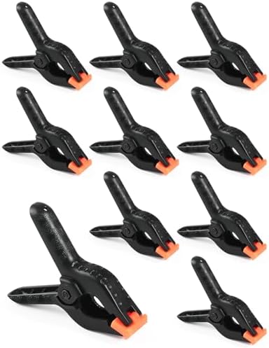 Spring Clamps, 3.5 Inch Plastic Clips, Heavy Duty, Black, 10 Pcs in Black