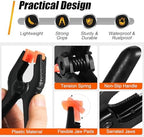 Spring Clamps, 3 Sizes Plastic Clips, Heavy Duty, Black, 10 Pcs in Black, alternate view 4