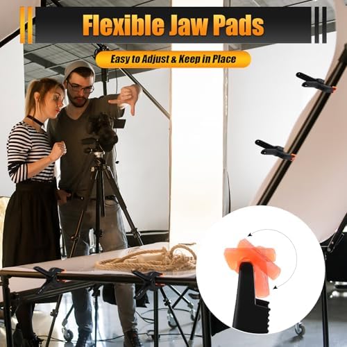Spring Clamps, 3 Sizes Plastic Clips, Heavy Duty, Black, 10 Pcs in Black, alternate view 6