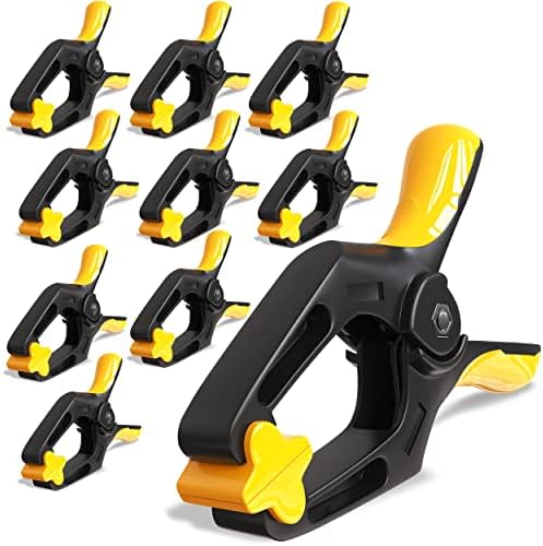Spring Clamps 4 inch - 10 Pack Plastic Clamps for Tarps, Backdrop, Balloon Arches & Pool Cover with 2 inch Max