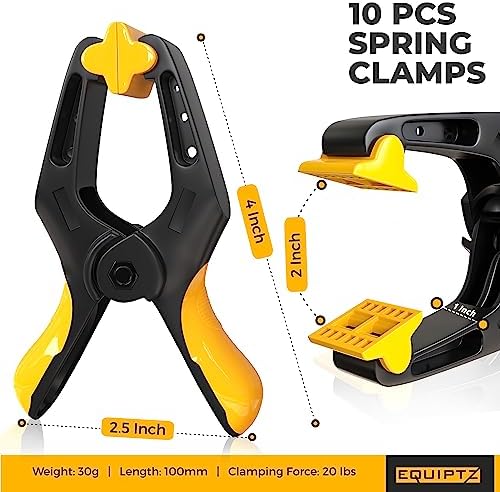 Spring Clamps 4 inch - 10 Pack Plastic Clamps for Tarps, Backdrop, Balloon Arches & Pool Cover with 2 inch Max, alternate