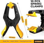 Spring Clamps 4 inch - 10 Pack Plastic Clamps for Tarps, Backdrop, Balloon Arches & Pool Cover with 2 inch Max, alternate