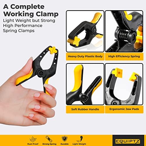 Spring Clamps 4 inch - 10 Pack Plastic Clamps for Tarps, Backdrop, Balloon Arches & Pool Cover with 2 inch Max, alternate