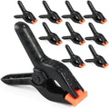 Spring Clamps, 6 Inch Plastic Clips, Heavy Duty, Black, 10 Pcs in Black