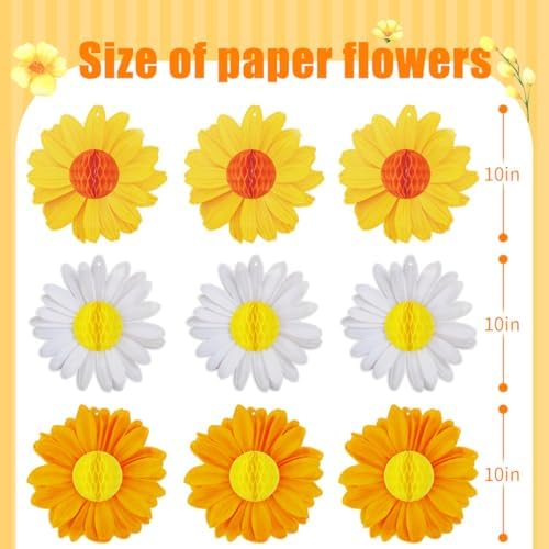 Spring Party Decorations Flower Party Decorations Pack of 9, alternate view 3