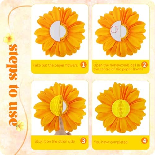 Spring Party Decorations Flower Party Decorations Pack of 9, alternate view 4
