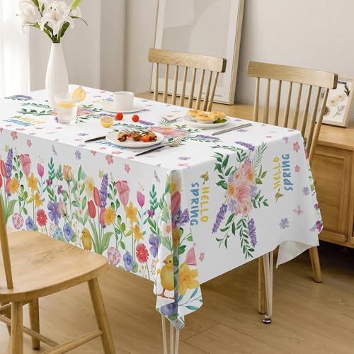 Spring Party Decorations - Spring Decorations for Home - 2 Pack Disposable Plastic Tablecloth | Floral, alternate view 2