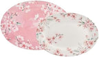 Spring Sakura 16 plus 14 inch Ceramic Oval Platters Set, Set of 2, Microwave & Dishwasher Safe, for Serving