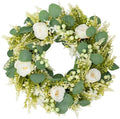 Spring Summer Wreaths for Front Door Artificial Rose Eucalyptus Berries Green Wreath Spring Summer Door Wreath